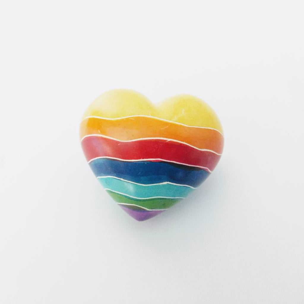 Stone Heart Pebble Rainbow