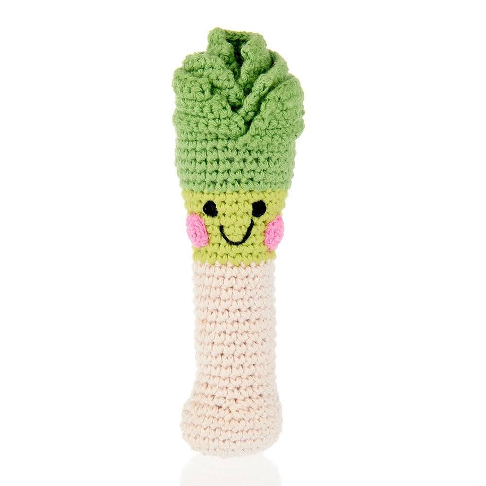 Pebble Friendly Vegetable Leek Baby Rattle - Crochet Cotton